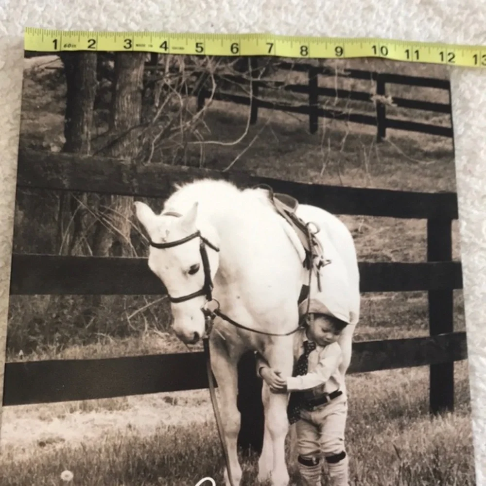 WALL DECOR FRIENDS LOVE HORSE AND BOY canvas wood NEW